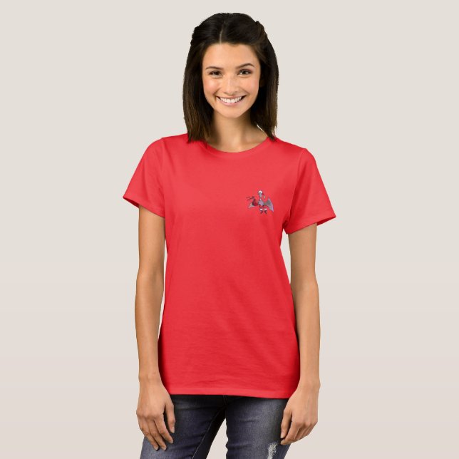 Camiseta vermelha papais noeis Bat (Frente Completa)