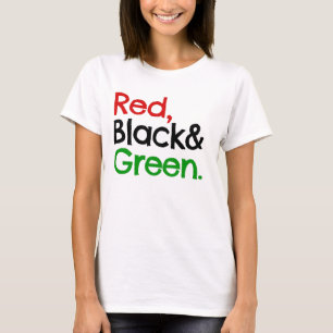 Camiseta Vermelha, Preta e Verde - Afro-Americana