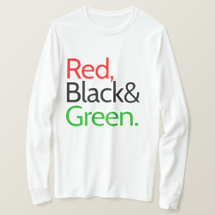 Camiseta Vermelha, Preta e Verde - Afro-Americana