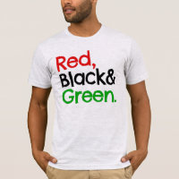 Camiseta Vermelha, Preta e Verde - Afro-Americana