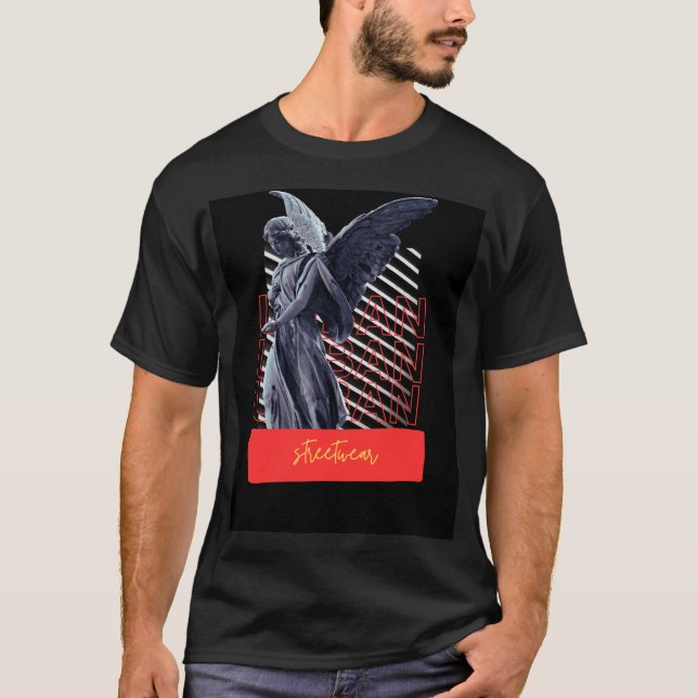 Camiseta vermelha preto monocromático (Frente)