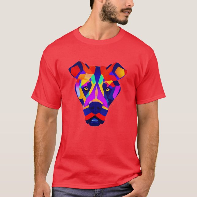 Camiseta vermelha vívida do cachorro de Alexander (Frente)