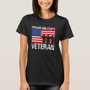 Camiseta Vermelhidão Azul Bandeira Soldado Orgulhoso Vetera