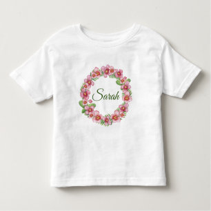 Camiseta Vermelhidão Floral rosa e verde personalizada