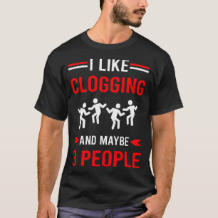 Camiseta Vermelho 3 Pessoas Dançando Clogging Dança de Sapa