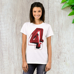 Camiseta Vermelho Abstrato e preto - Número 4