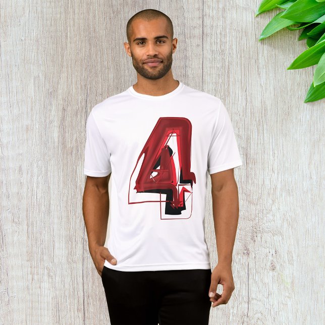 Camiseta Vermelho Abstrato e preto - Número 4 (Criador carregado)