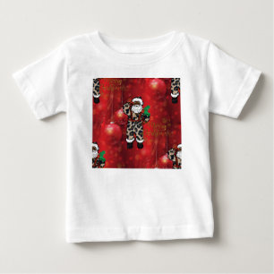 Camiseta vermelho africano de claus do leopardo do papai