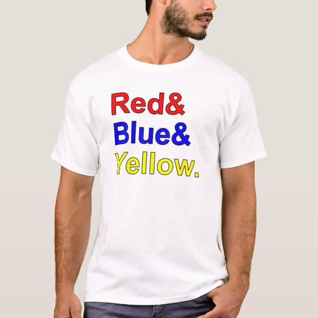 Camiseta Vermelho Azul Amarelo | Cores Primárias (Frente)