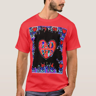 Camiseta Vermelho Azul do Coração