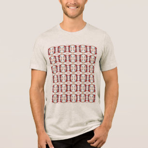 Camiseta Vermelho Azul Laranja Mediterrâneo Sudoeste Azulej