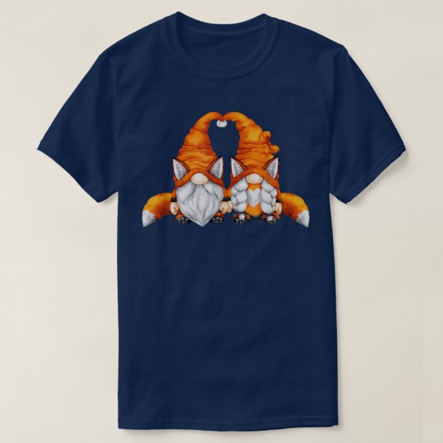 Camiseta Vermelho Bonito Para Gnomos Com Caudas Enterradas  (Frente do Design)