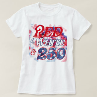 Camiseta Vermelho Branco & 250 tingimento