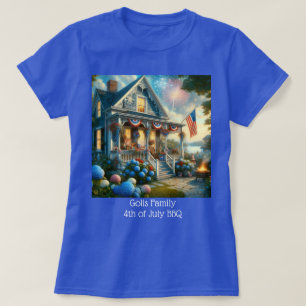 Camiseta Vermelho Branco Azul 4 de Julho