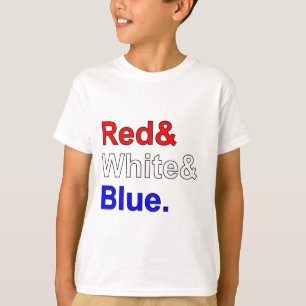 Camiseta Vermelho Branco Azul   Cores da Bandeira dos EUA