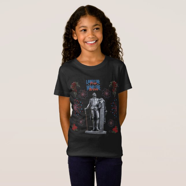 Camiseta Vermelho Branco Brilho preto (Frente Completa)
