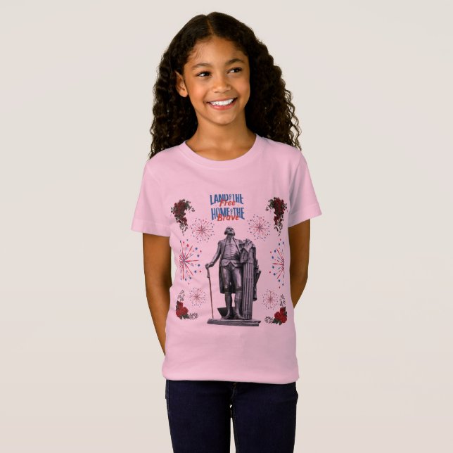 Camiseta Vermelho Branco Brilho rosa claro (Frente Completa)