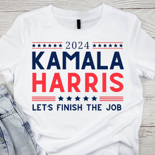 Camiseta Vermelho, Branco e Azul Kamala Harris 2024