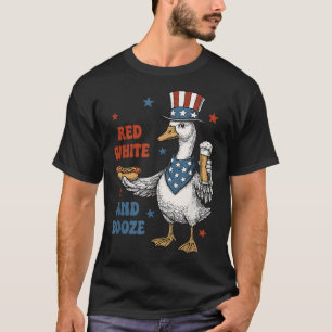 Camiseta Vermelho Branco E Bebida De Ganso 4 De Julho Ganso
