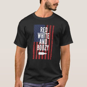 Camiseta Vermelho Branco E Boozinho 4 De Julho Dia Da Indep