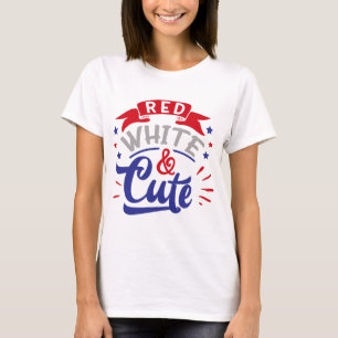 Camiseta Vermelho branco e branco