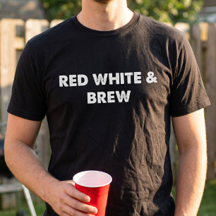 Camiseta Vermelho Branco e Cerveja Divertido Amante de Fest