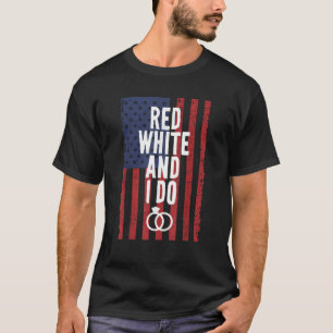 Camiseta Vermelho Branco E Eu Faço 4 de Julho Despedida de 