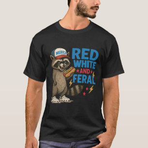 Camiseta Vermelho Branco e Feral – Vibe Patriótico Divertid