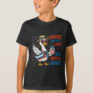 Camiseta Vermelho Branco E Ganso Bebida Ganso Solto 4º De J
