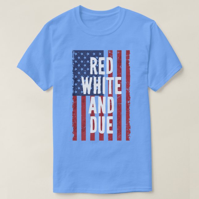 Camiseta Vermelho Branco e Gravidez Devida 4 de julho Indep (Frente do Design)