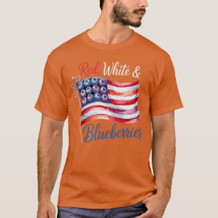 Camiseta Vermelho Branco e Mirtilos Mulheres Homens amigos