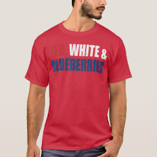 Camiseta Vermelho Branco e Mirtilos Presente Patriota