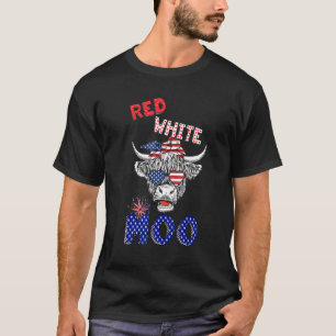 Camiseta Vermelho Branco E Moo 4 De Julho Patriótica Novilh