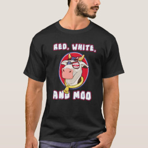 Camiseta Vermelho Branco E Moo 4 De Julho Patriótico Vaquei