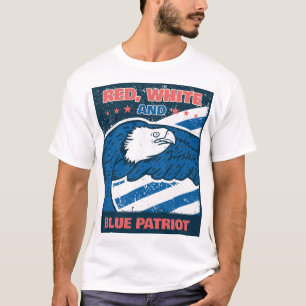 Camiseta Vermelho, Branco e Patriota Azul