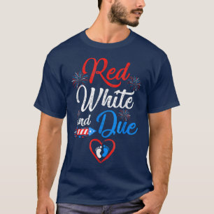 Camiseta Vermelho Branco E Vencido 4 De Julho, Gravidez Ind