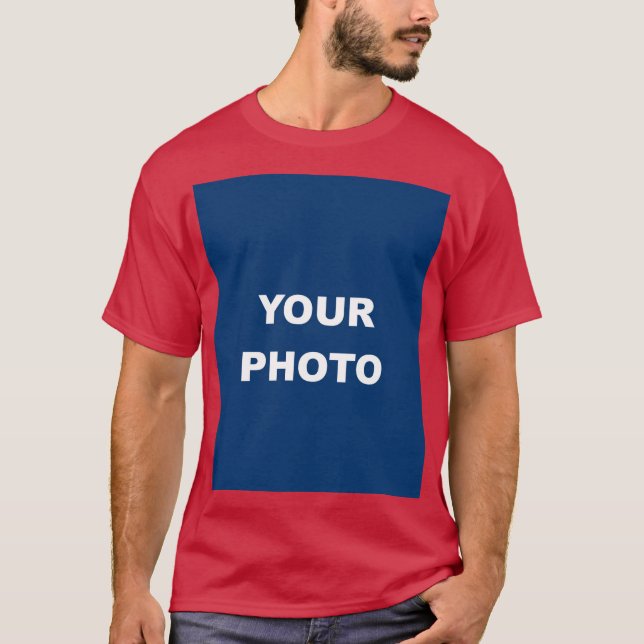 Camiseta Vermelho Cardeal Adicione Sua Foto De Imagem (Frente)