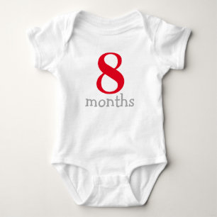 Camiseta Vermelho Cinto Mês Bonito Bebê