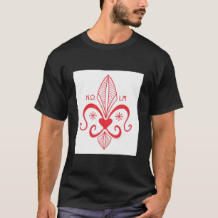 Camiseta VERMELHO da flor de lis do Voodoo de Nova Orleães