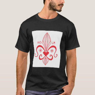 Camiseta VERMELHO da flor de lis do Voodoo de Nova Orleães