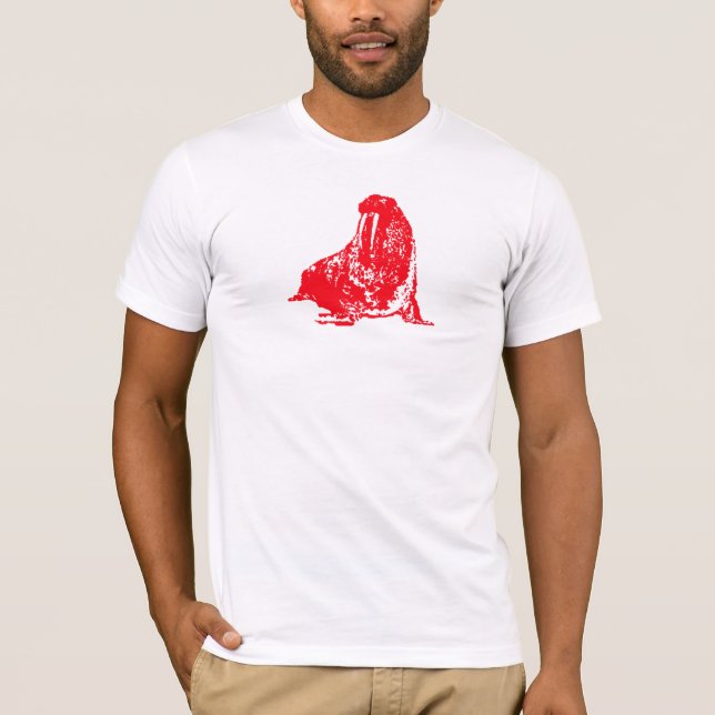 Camiseta vermelho da morsa (Frente)