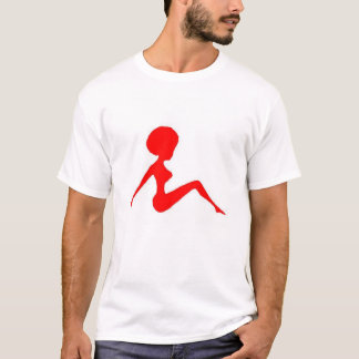 Camiseta vermelho da silhueta