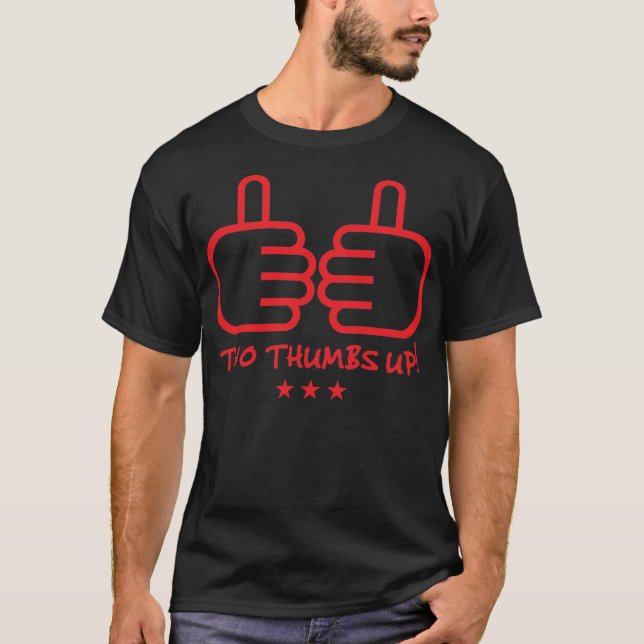 Camiseta Vermelho de dois polegares acima - (Frente)
