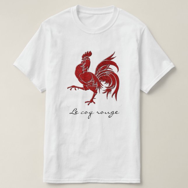 Camiseta Vermelho de Le coq o galo vermelho (Frente do Design)