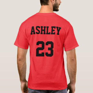 Camiseta Vermelho do número do jérsei dos esportes e o