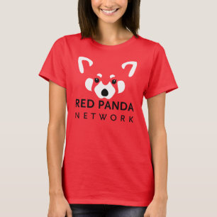 Camiseta Vermelho do T das mulheres da panda vermelha