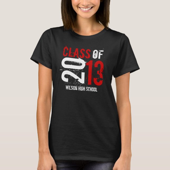 Camiseta Vermelho e branco - classe superior de 2013 (Frente)