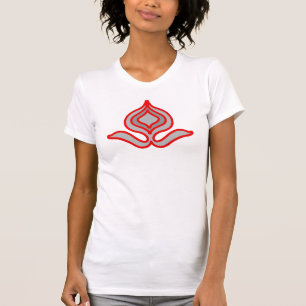 Camiseta vermelho e cinza da flor do nouveau
