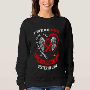 Camiseta Vermelho em Memória da Cunhada Conscientização sob