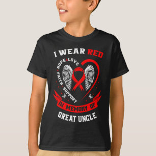 Camiseta Vermelho Em Memória Do Excelente Tio Doença Cardía